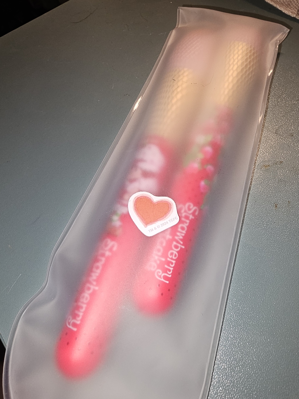 Pink Strawberry Shortcake Makeup Brush Set with Gold Ferrules